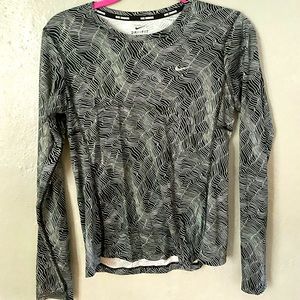 Black and white Nike Dri Fit long sleeve